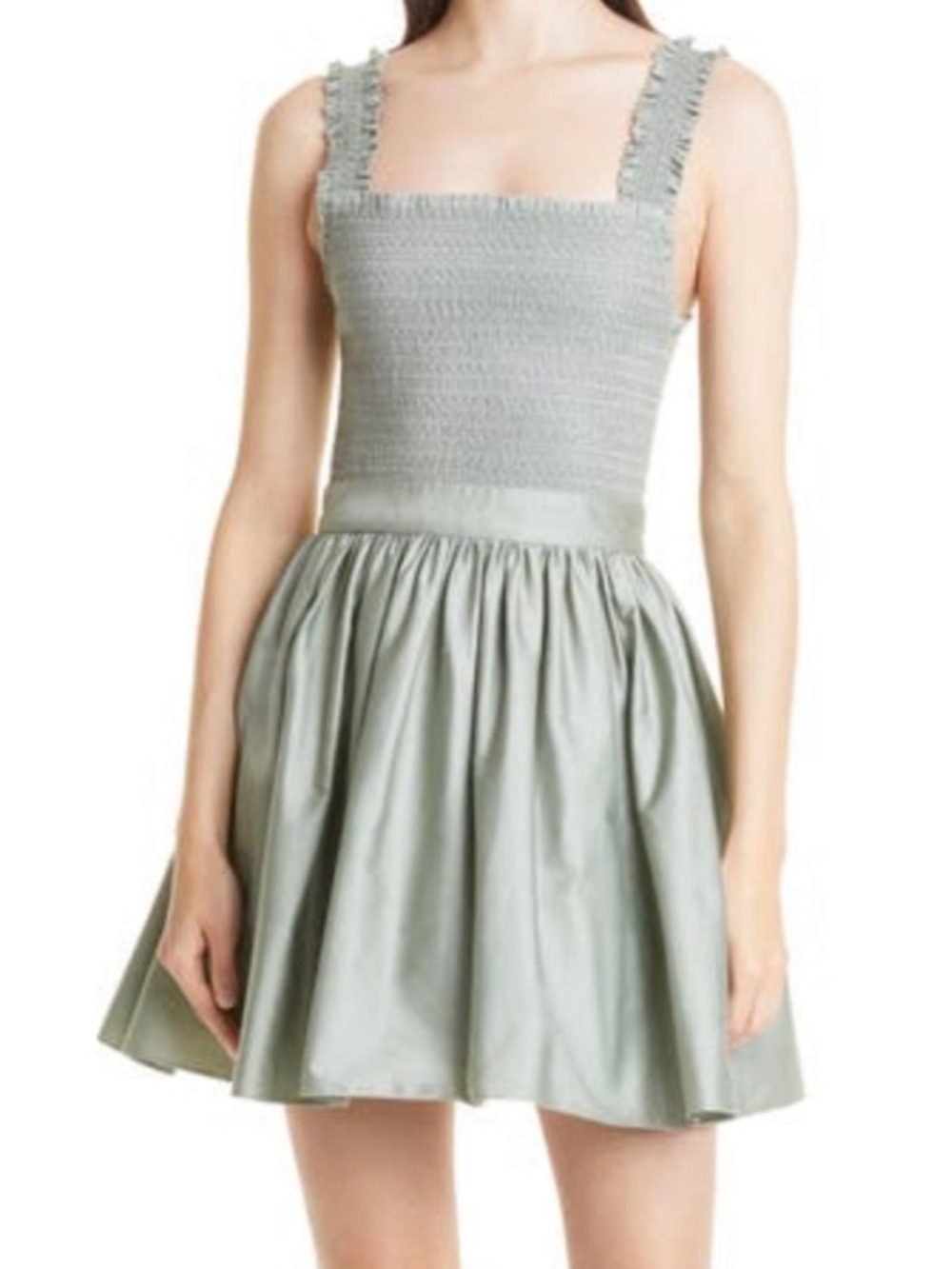 Alice + Olivia Women's Size 8
Barrett Smocked Fit
And Flare Sage Summer Dress